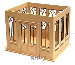 Dolls House Wooden Conservatory Assembled Unglazed 112th Miniature Tumdee
