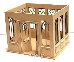 Dolls House Wooden Conservatory Assembled Unglazed 112th Miniature Tumdee