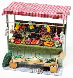 Dolls House Wooden Market Fruit and Veg Display Miniature 112 Scale Tumdee
