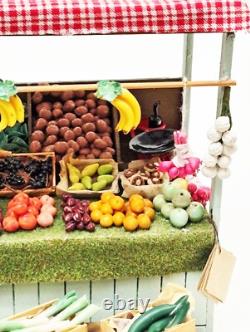 Dolls House Wooden Market Fruit and Veg Display Miniature 112 Scale Tumdee