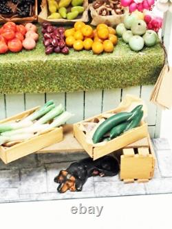 Dolls House Wooden Market Fruit and Veg Display Miniature 112 Scale Tumdee