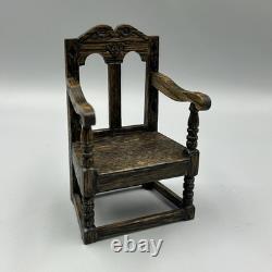 Dolls House miniature 112 hand carved chair by artisan Brian Rumble Tudor