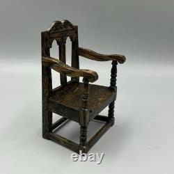 Dolls House miniature 112 hand carved chair by artisan Brian Rumble Tudor