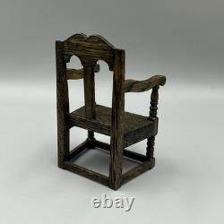 Dolls House miniature 112 hand carved chair by artisan Brian Rumble Tudor