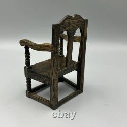 Dolls House miniature 112 hand carved chair by artisan Brian Rumble Tudor