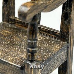 Dolls House miniature 112 hand carved chair by artisan Brian Rumble Tudor