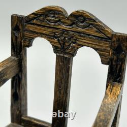Dolls House miniature 112 hand carved chair by artisan Brian Rumble Tudor