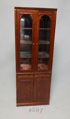 Dolls House miniature BESPAQ TOP QUALITY CHINA CABINET IN DARK WALNUT