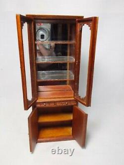 Dolls House miniature BESPAQ TOP QUALITY CHINA CABINET IN DARK WALNUT