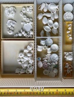 Dolls House miniature porcelain workshop contents. Rosalind Mercy artisan maker