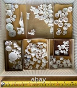Dolls House miniature porcelain workshop contents. Rosalind Mercy artisan maker