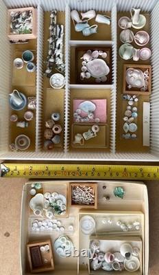 Dolls House miniature porcelain workshop contents. Rosalind Mercy artisan maker