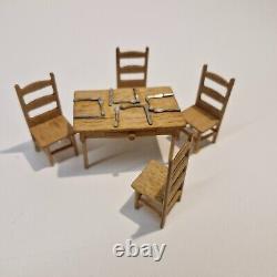 Dolls house 24th scale Artisan Made signed Table and Chair set TN02