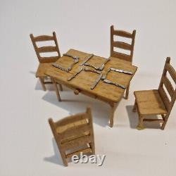 Dolls house 24th scale Artisan Made signed Table and Chair set TN02