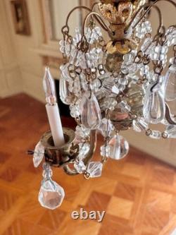 Dolls house Miniature 112 ARTISAN vintage three-arm chandelier