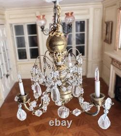 Dolls house Miniature 112 ARTISAN vintage three-arm chandelier