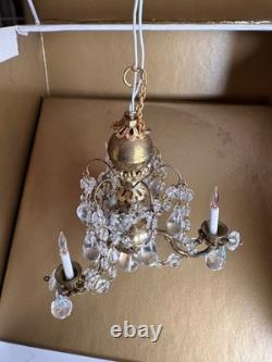 Dolls house Miniature 112 ARTISAN vintage three-arm chandelier