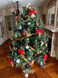 Dolls house Miniature 112 HANDCRAFTED fully decorated Christmas tree