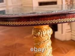 Dolls house Miniature 112 marble'dolphin' table by K MCNICHOLL 2000