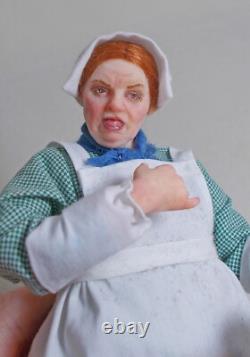 Dolls house Miniature ARTISAN COOK TASTING SAUCE LADY DOLL BY Lyubov Morozova