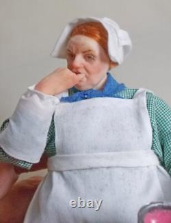 Dolls house Miniature ARTISAN COOK TASTING SAUCE LADY DOLL BY Lyubov Morozova