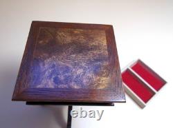 Dolls house Miniature ARTISAN HANDMADE INLAID WALNUT SEWING TABLE UNSIGNED