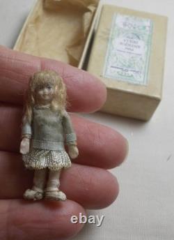 Dolls house Miniature DAVE PENNANT ANTIQUE FRENCH STYLE DOLL LIGHTLY AGED