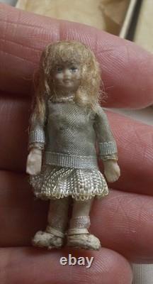 Dolls house Miniature DAVE PENNANT ANTIQUE FRENCH STYLE DOLL LIGHTLY AGED