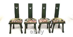 Dolls house Miniature Dark Green Chair Set Artisan Signed Michael Mortimer