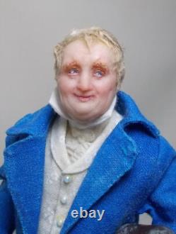 Dolls house Miniature HANDMADE ARTISAN CELLAR GENT MAN DOLL BY Lyubov Morozova