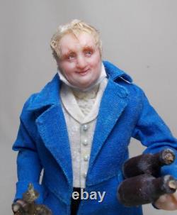 Dolls house Miniature HANDMADE ARTISAN CELLAR GENT MAN DOLL BY Lyubov Morozova