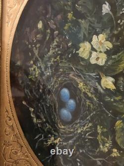 Dolls house Miniature OIL PAINTING of STILL LIFE BIRDS NEST BY DAVID EVANS