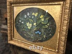 Dolls house Miniature OIL PAINTING of STILL LIFE BIRDS NEST BY DAVID EVANS