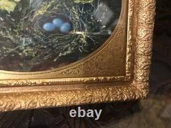Dolls house Miniature OIL PAINTING of STILL LIFE BIRDS NEST BY DAVID EVANS