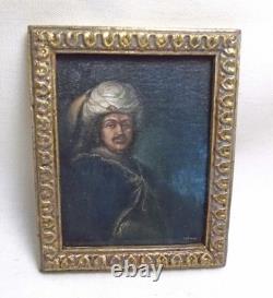 Dolls house Miniature REAL PAINTING of MAN WITH TURBAN BY CINDY LOTTER