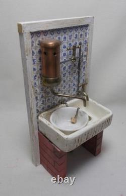 Dolls house Miniature old, aged, BUTLER'S SINK ARTISAN UNKNOWN
