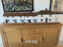 Dolls house Vintage Row Of Cottages Blue Row Bury Farm Miniture Model On Real