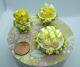 Dolls House Cake 3x Miniature Yellow Rose Cake Stand Filled With Cakes 1/12 Ooak