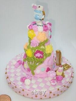 Dolls house food miniature Alice in Wonderland three tier wedding cake 1/6 OOAK