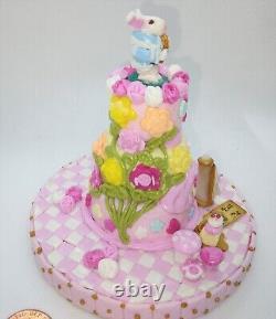 Dolls house food miniature Alice in Wonderland three tier wedding cake 1/6 OOAK