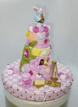 Dolls house food miniature Alice in Wonderland three tier wedding cake 1/6 OOAK