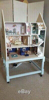 Dolls house loads furniture working lights Handmade Collectors item112th scale