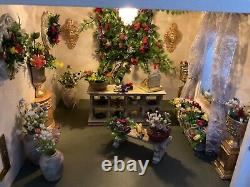 Dolls house miniature 1/12th scale bespoke flower shop diorama room box