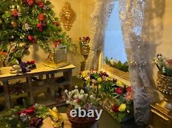 Dolls house miniature 1/12th scale bespoke flower shop diorama room box