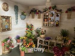 Dolls house miniature 1/12th scale bespoke flower shop diorama room box