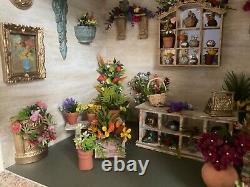 Dolls house miniature 1/12th scale bespoke flower shop diorama room box