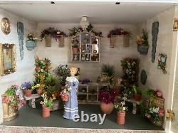 Dolls house miniature 1/12th scale bespoke flower shop diorama room box