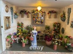 Dolls house miniature 1/12th scale bespoke flower shop diorama room box