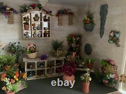 Dolls house miniature 1/12th scale bespoke flower shop diorama room box