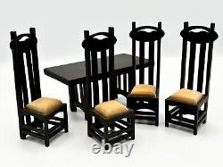 Dolls house miniature 112 ARTISAN Art Deco dining table set by CLIVE FELTON